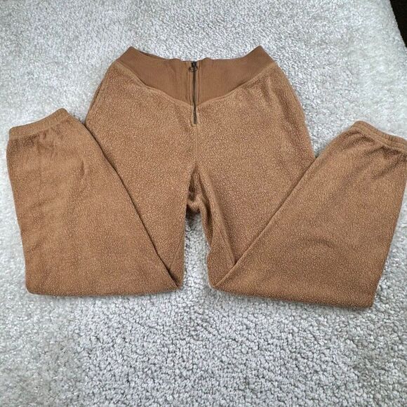 Aerie Sherpa Fleece Corset Zip Up Jogger Tan - Picture 8 of 10